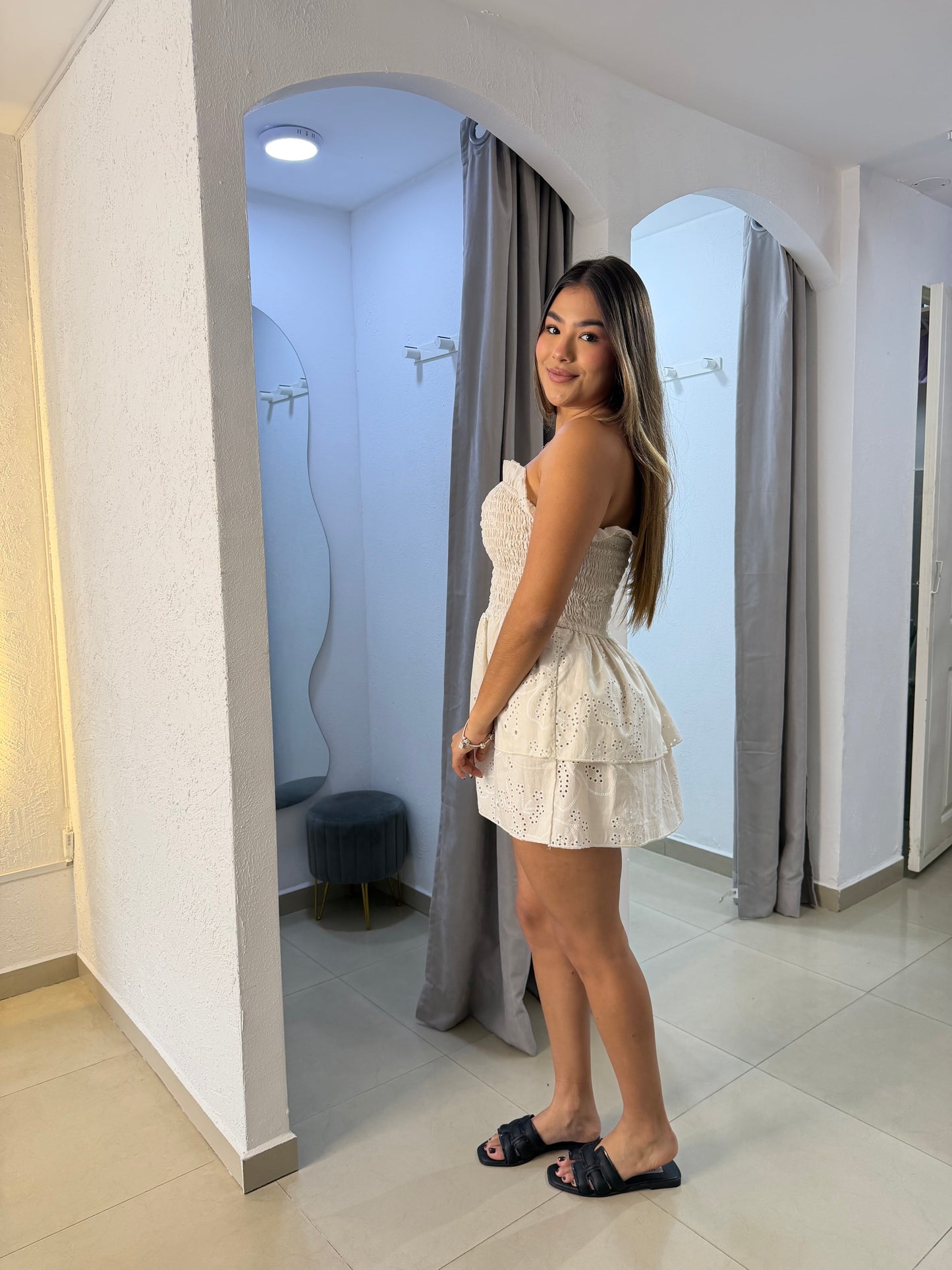 Vestido Hojalillo Estraple